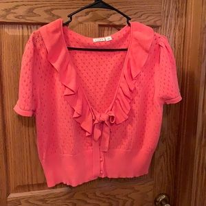 Vintage pink shirt sleeve cardigan